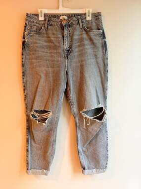 River Island Distressed High Rise Mom Jeans US 10S